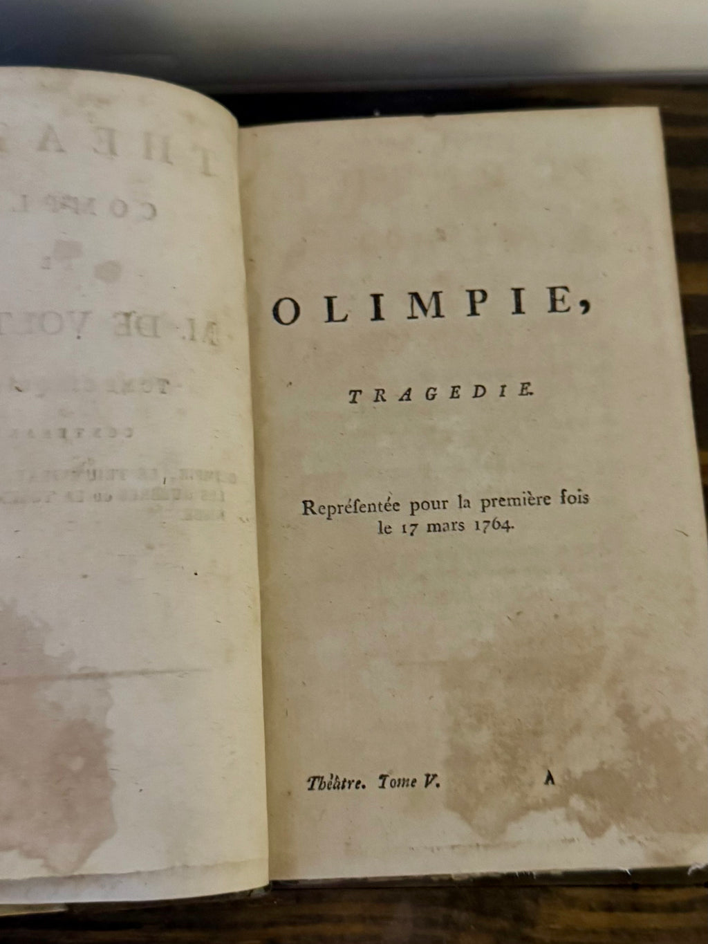 1791 Voltaire – Théâtre Complet, Tome V (Original French Edition, Paris)